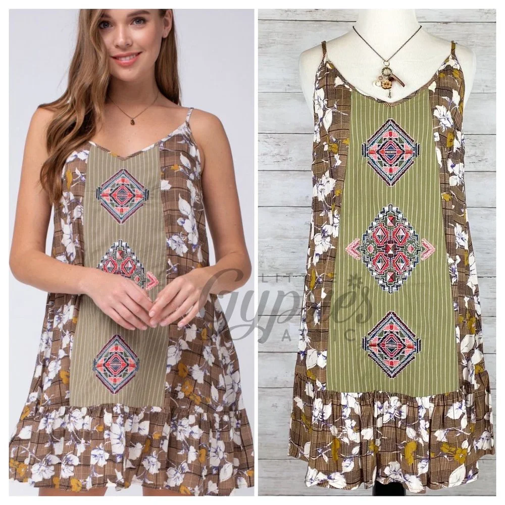 Entro Mixed Media Tunic Dress - Picture 14 of 14